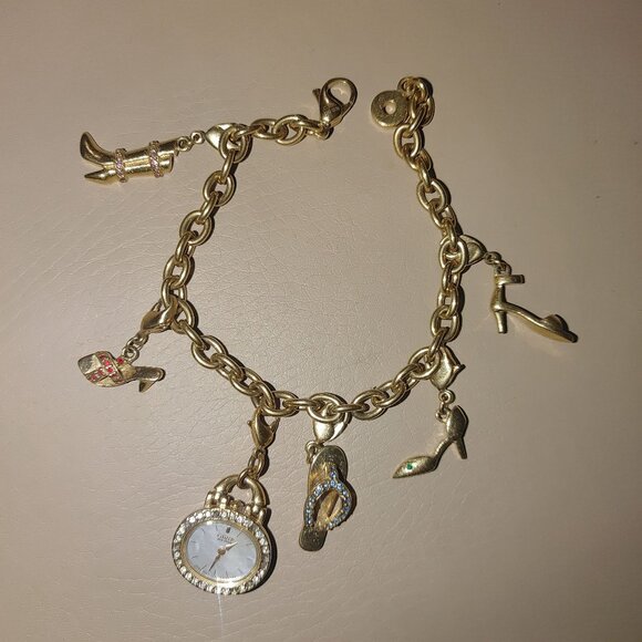 Citizen Watch Charm Bracelet Shoes Silhouette Eco Drive Gold Tone MCM Untested - Picture 13 of 16